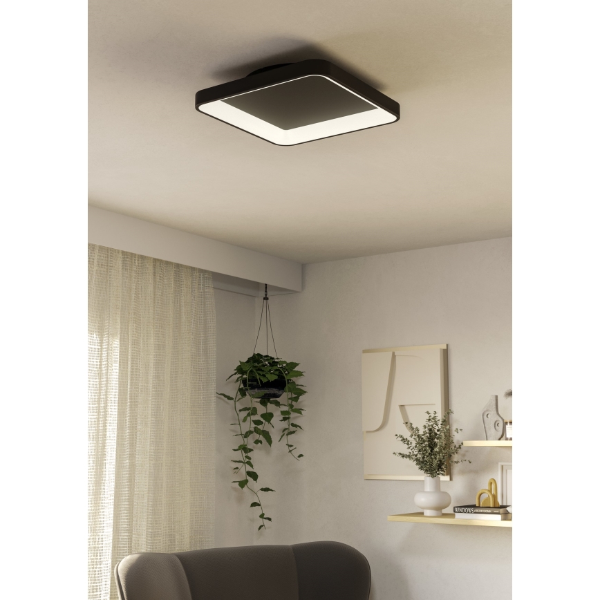 Eglo - Plafón LED regulable LED/12W/230V 2700-6500K negro + control remoto