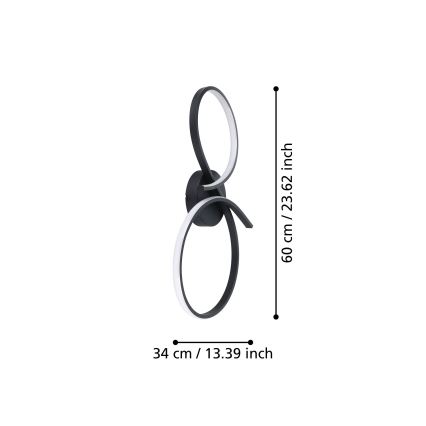 Eglo - Plafón LED LED/21W/230V 3000K negro