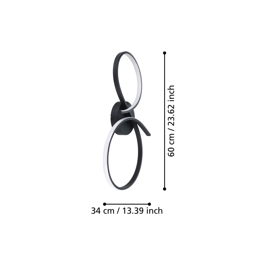 Eglo - Plafón LED LED/21W/230V 3000K negro