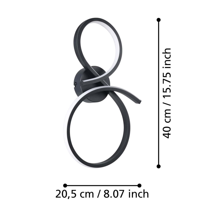 Eglo - Aplique LED LED/11,4W/230V 3000K negro