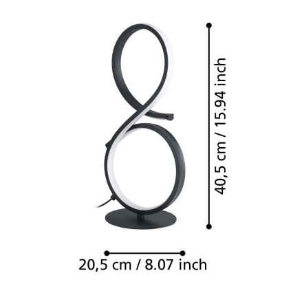 Eglo - Lámpara de mesa LED LED/11,4W/230V 3000K negro