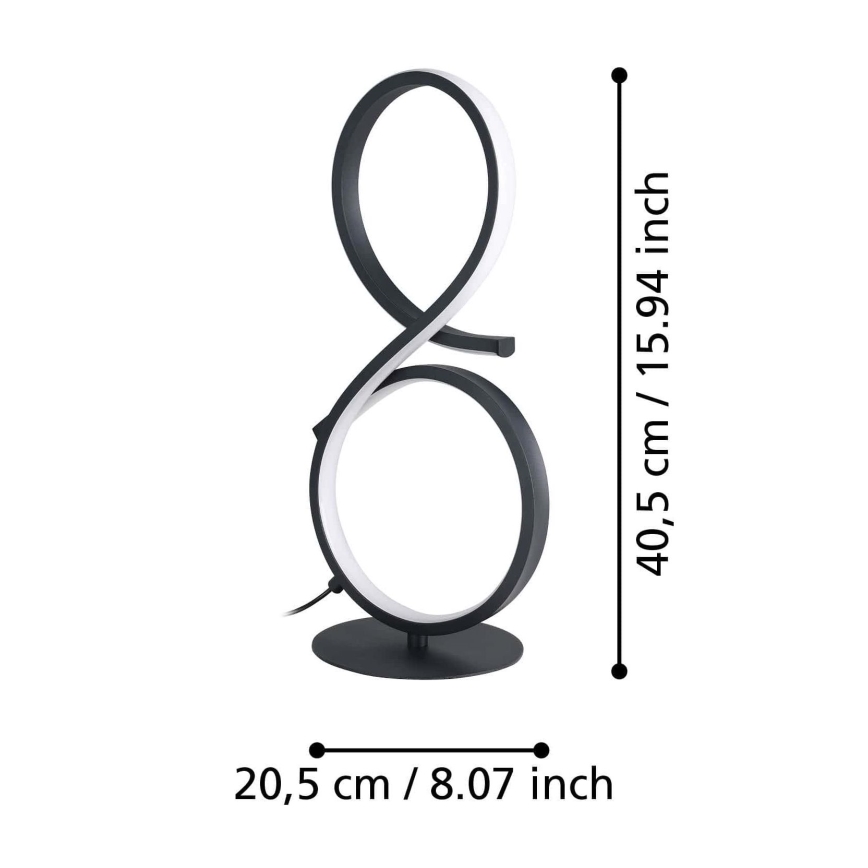 Eglo - Lámpara de mesa LED LED/11,4W/230V 3000K negro