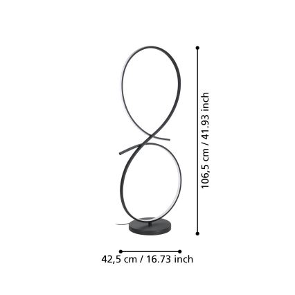 Eglo - Lámpara LED de pie LED/20W/230V 3000K negro