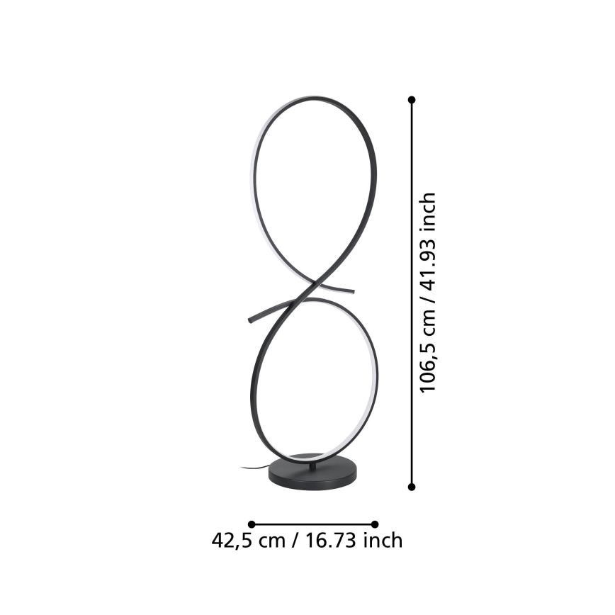 Eglo - Lámpara LED de pie LED/20W/230V 3000K negro
