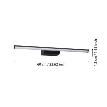 Eglo - Iluminación LED RGBW regulable para espejos de baño LED/12W/230V 2700-6500K IP44 negro