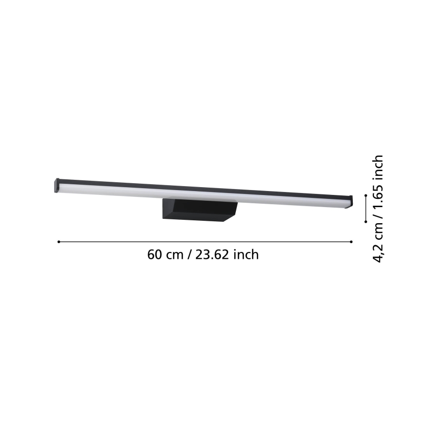 Eglo - Iluminación LED RGBW regulable para espejos de baño LED/12W/230V 2700-6500K IP44 negro