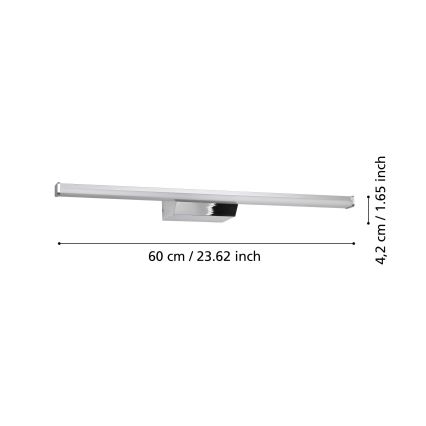 Eglo - Iluminación LED RGBW regulable para espejos de baño LED/12W/230V 2700-6500K IP44 cromo mate