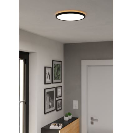 Eglo - Plafón LED de baño LED/13,9W/230V 2700/4000/6500K diá. 30 cm IP44 negro