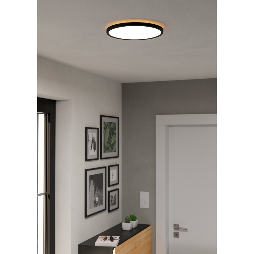 Eglo - Plafón LED de baño LED/13,9W/230V 2700/4000/6500K diá. 30 cm IP44 negro