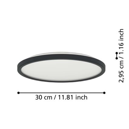 Eglo - Plafón LED de baño LED/13,9W/230V 2700/4000/6500K diá. 30 cm IP44 negro