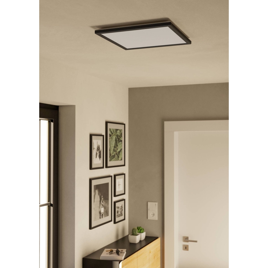Eglo - Plafón LED de baño LED/17,6W/230V 2700/4000/6500K 39x39 cm IP44 negro