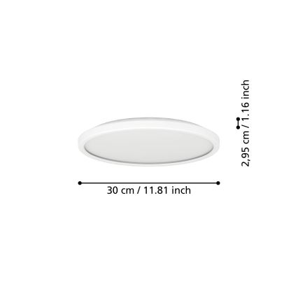 Eglo - Plafón LED de baño LED/13,9W/230V 2700/4000/6500K diá. 30 cm IP44 blanco