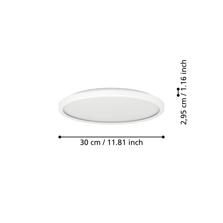 Eglo - Plafón LED de baño LED/13,9W/230V 2700/4000/6500K diá. 30 cm IP44 blanco