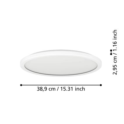 Eglo - Plafón LED de baño LED/18,5W/230V 2700/4000/6500K diá. 38,9 cm IP44 blanco