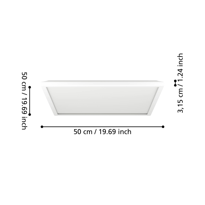 Eglo - Plafón LED de baño LED/17W/230V 2700/4000/6500K 50x50 cm IP44 blanco