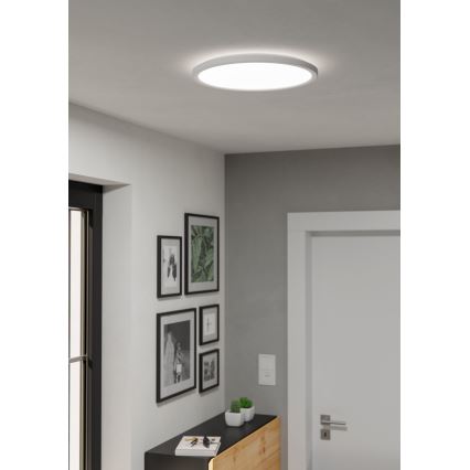 Eglo - Luz de techo LED regulable para baño LED/18,5W/230V 2700-6500K diá. 38,9 cm IP44 blanco + control remoto