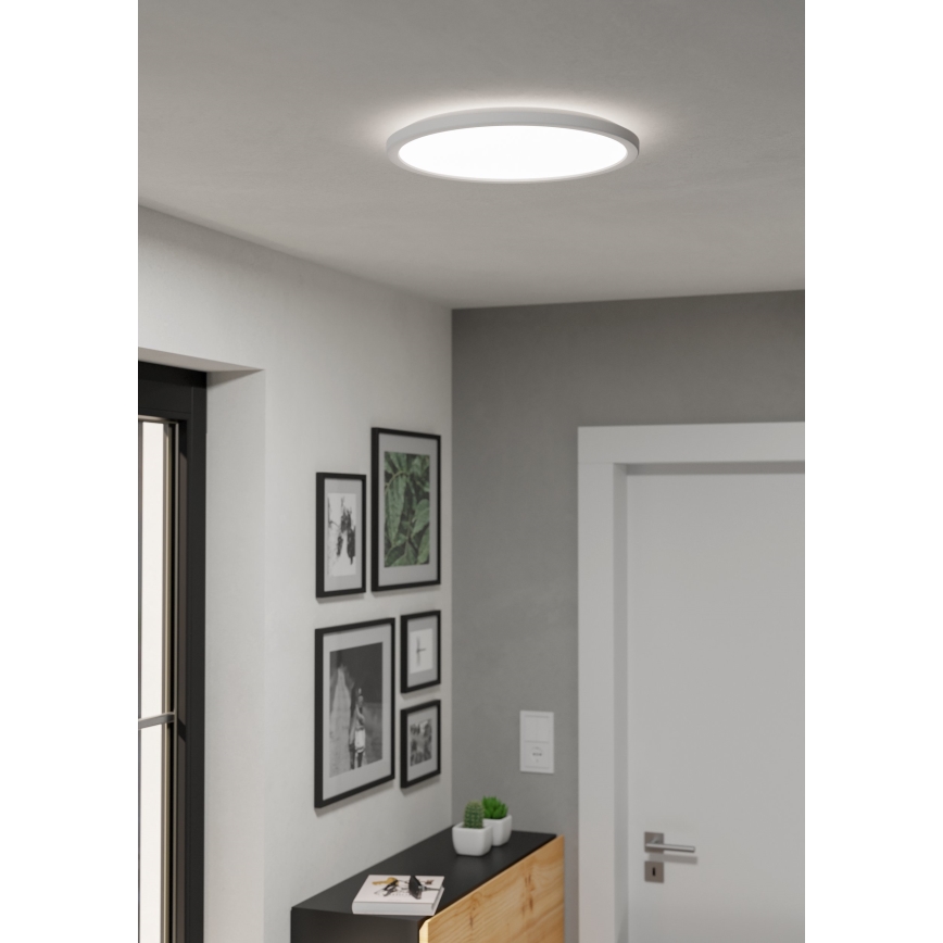 Eglo - Luz de techo LED regulable para baño LED/18,5W/230V 2700-6500K diá. 38,9 cm IP44 blanco + control remoto