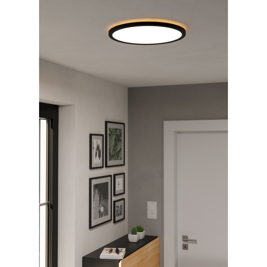 Eglo - LED RGBW Plafón regulable para el baño LED/18,5W/230V 2700-6500K pr.38,9cm IP44 negro ZigBee