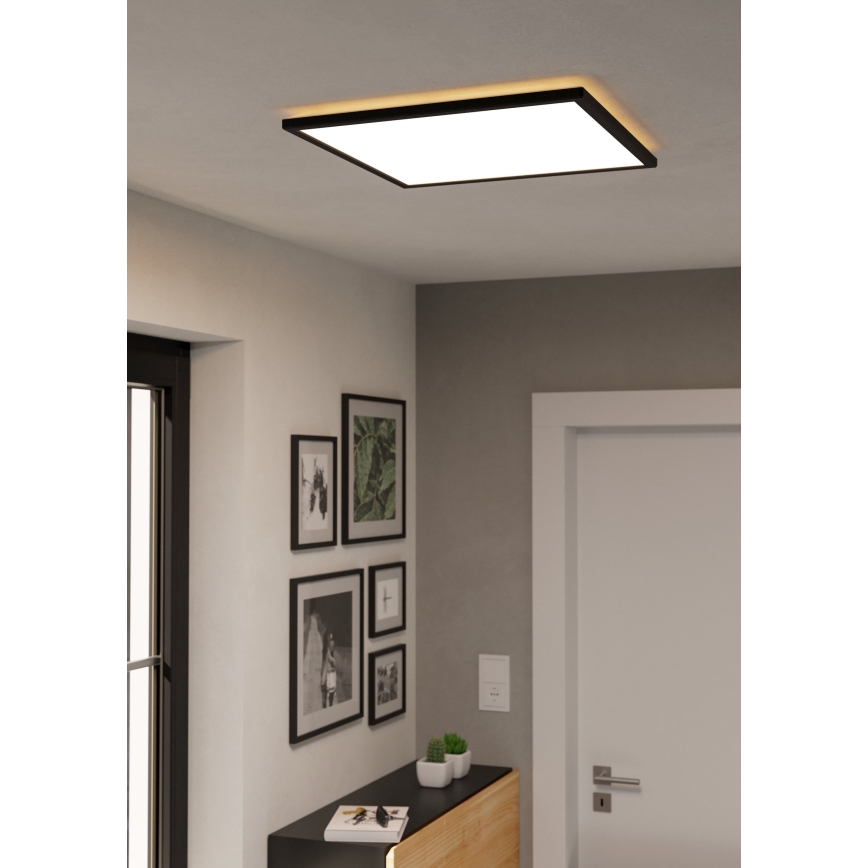 Eglo - LED RGBW Plafón regulable para el baño LED/17W/230V 2700-6500K 50x50cm IP44 negro ZigBee