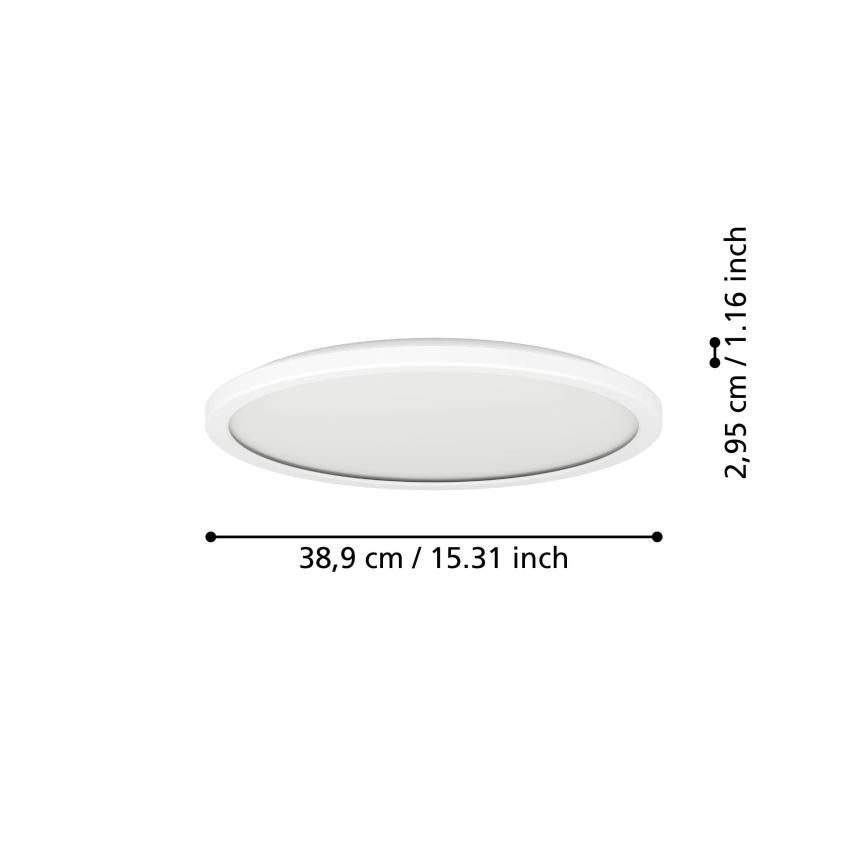 Eglo - LED RGBW Plafón regulable para el baño LED/18,5W/230V 2700-6500K diá. 38,9cm IP44 blanco ZigBee
