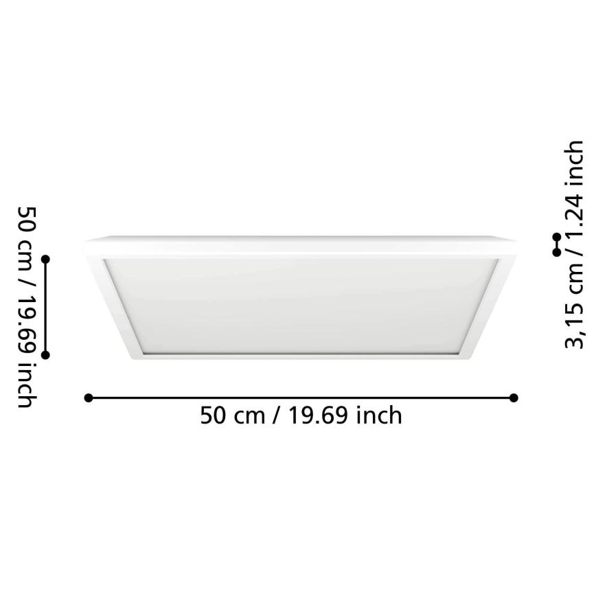 Eglo - LED RGBW Plafón regulable para el baño LED/17W/230V 2700-6500K 50x50 cm IP44 blanco ZigBee