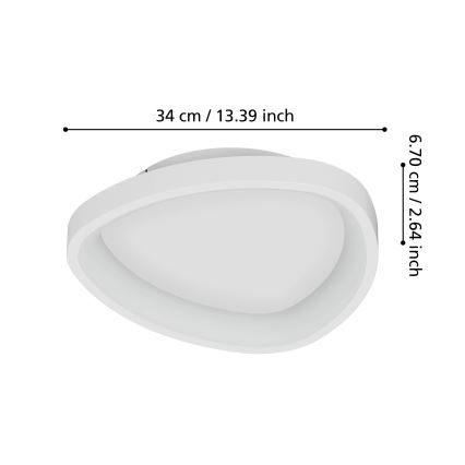 Eglo - Plafón LED regulable LED/12W/230V 2700-6500K blanco + control remoto