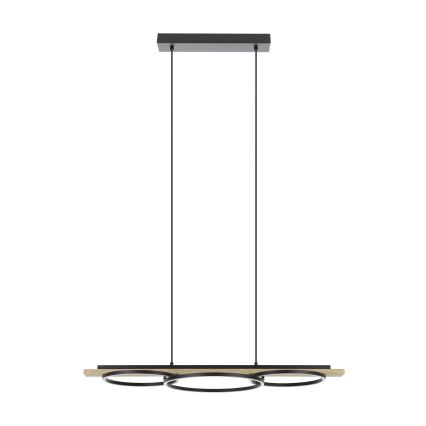 Eglo - Lámpara de araña LED regulable 2xLED/12,5W/230V+1xLED/15,5W 3000K beige/negro