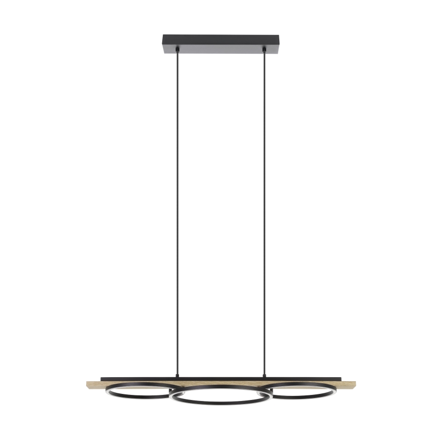 Eglo - Lámpara de araña LED regulable 2xLED/12,5W/230V+1xLED/15,5W 3000K beige/negro