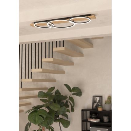 Eglo - Plafón LED 3xLED/12W/230V 3000K beige/negro
