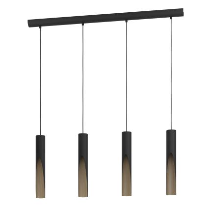 Eglo - Lámpara LED colgante 4xGU10/4,5W/230V 3000K negro/marrón