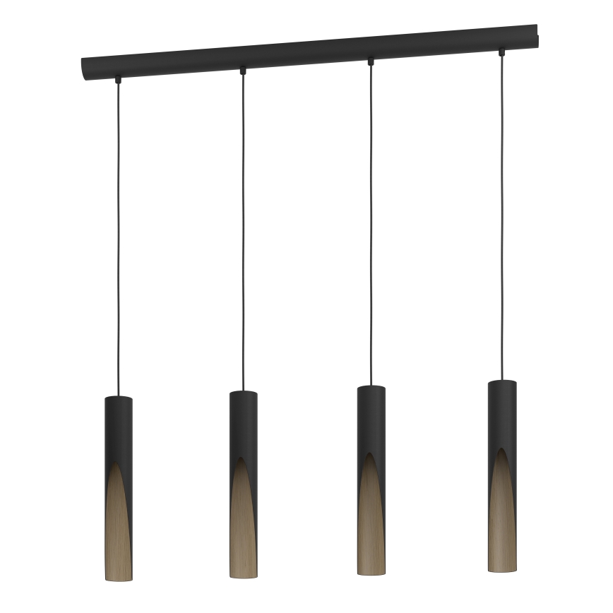 Eglo - Lámpara LED colgante 4xGU10/4,5W/230V 3000K negro/marrón