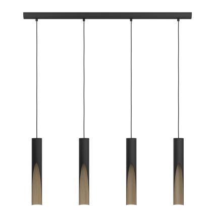 Eglo - Lámpara LED colgante 4xGU10/4,5W/230V 3000K negro/marrón