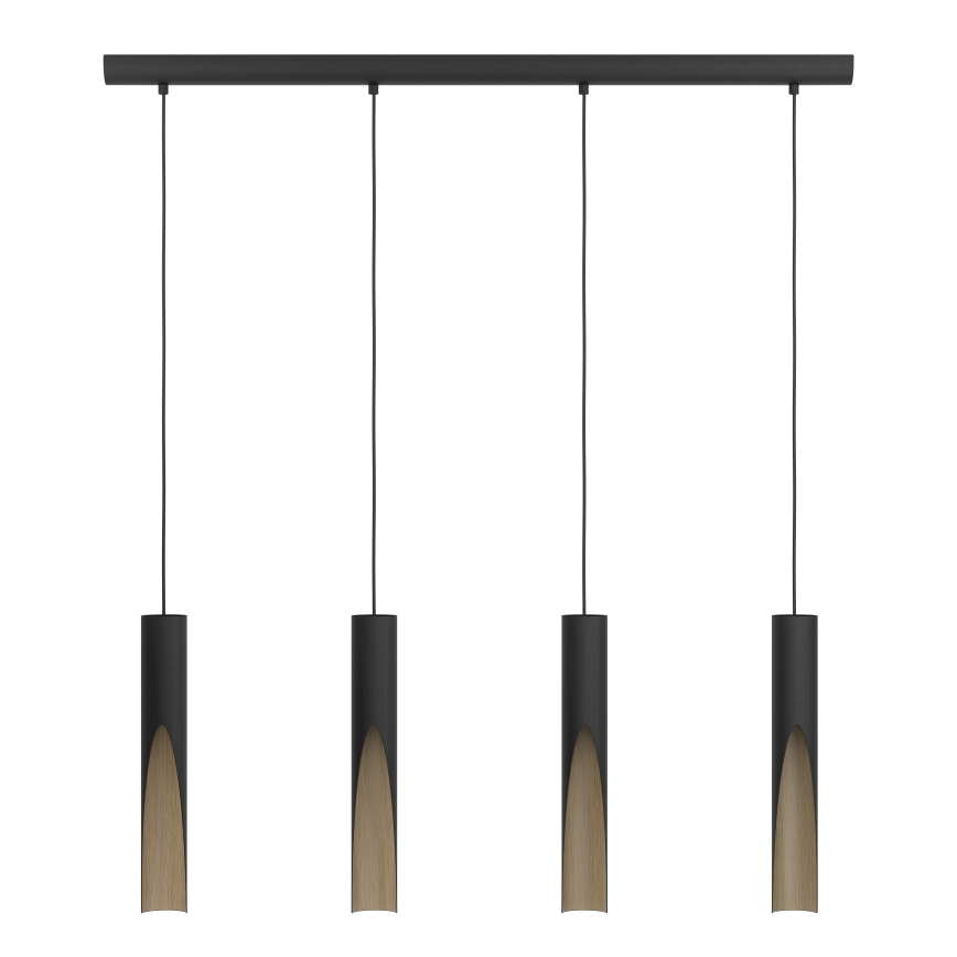 Eglo - Lámpara LED colgante 4xGU10/4,5W/230V 3000K negro/marrón