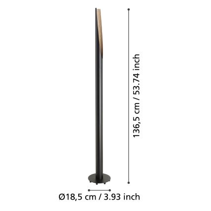 Eglo  - Lámpara LED de pie 1xGU10/4,5W/230V 3000K negro/marrón