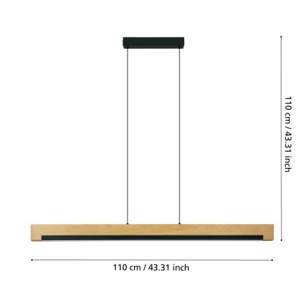 Eglo - Lámpara de araña LED regulable LED/25,5W/230V 3000K negro/beige