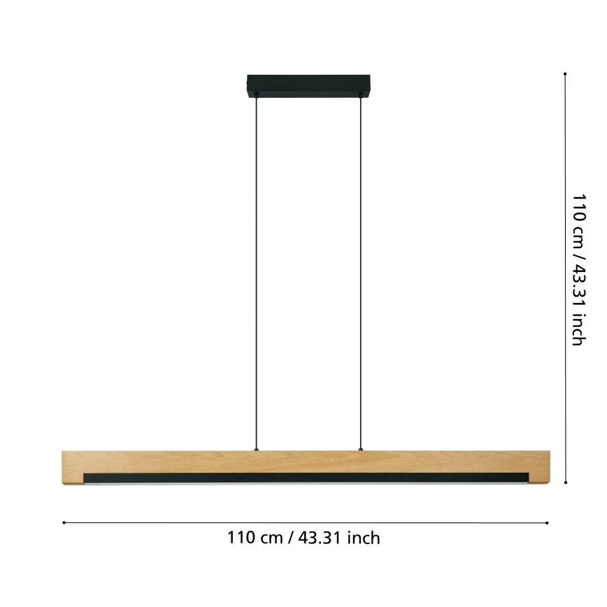 Eglo - Lámpara de araña LED regulable LED/25,5W/230V 3000K negro/beige