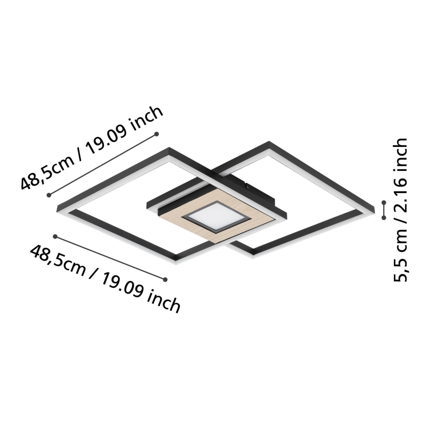 Eglo - Plafón LED regulable 2xLED/17W/230V +1xLED/4,2W 2700-6500K + control remoto