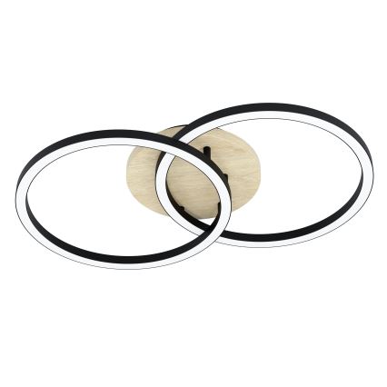 Eglo - Plafón LED regulable 2xLED/16W/230V 2700-6500K beige/negro ZigBee
