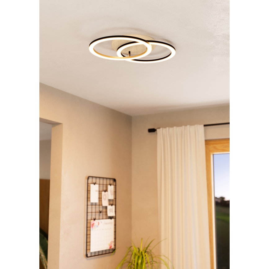 Eglo - Plafón LED regulable 2xLED/16W/230V 2700-6500K beige/negro ZigBee