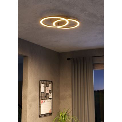 Eglo - Plafón LED regulable 2xLED/16W/230V 2700-6500K beige/negro ZigBee