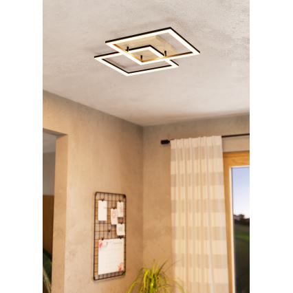 Eglo - Lámpara de techo LED regulable 4xLED/32W/230V 2700-6500K marrón/negro