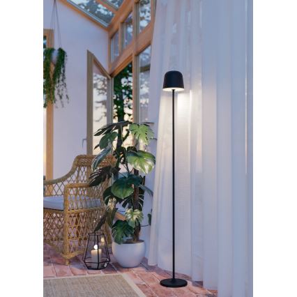 Eglo - Lámpara de pie recargable de exterior regulable LED/4,3W/5V 2400/3000/4000K IP54 negro