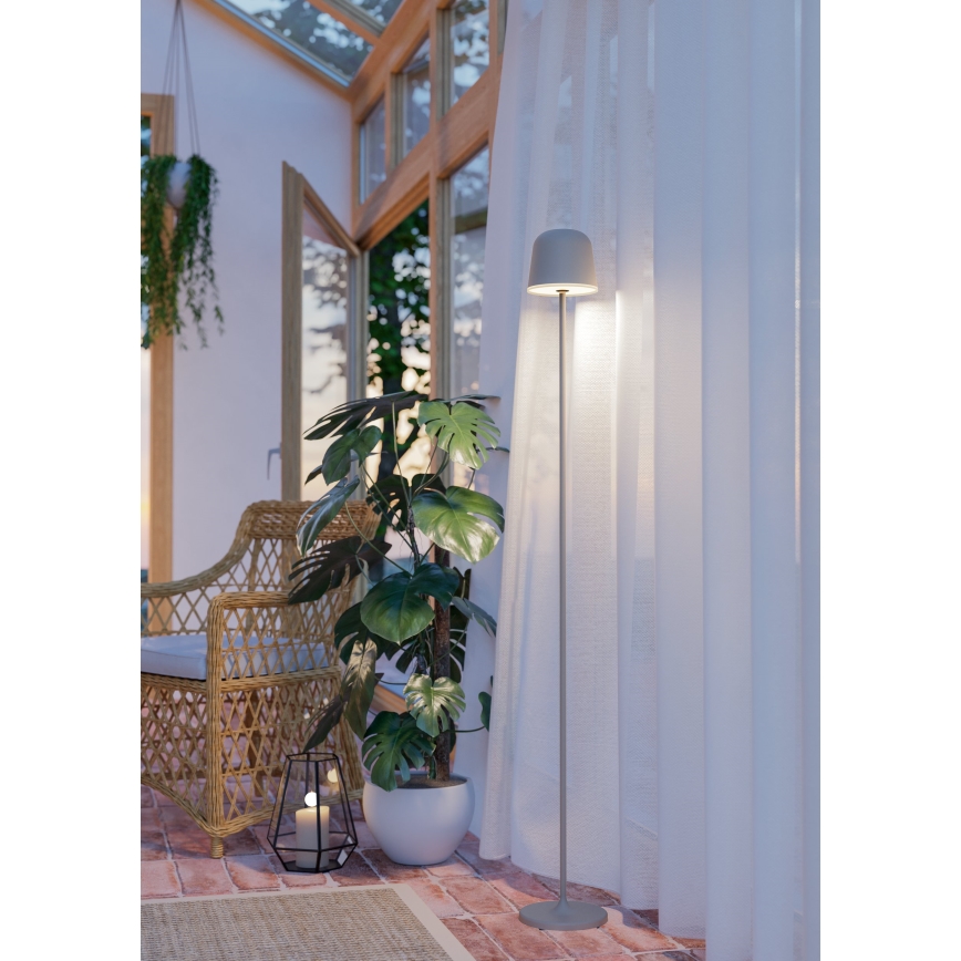 Eglo - Lámpara de pie recargable de exterior regulable LED/4,3W/5V 2400/3000/4000K IP54 gris