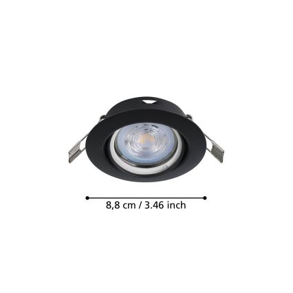 Eglo - SET 3x Lámpara empotrable LED 1xGU10/4W/230V negro