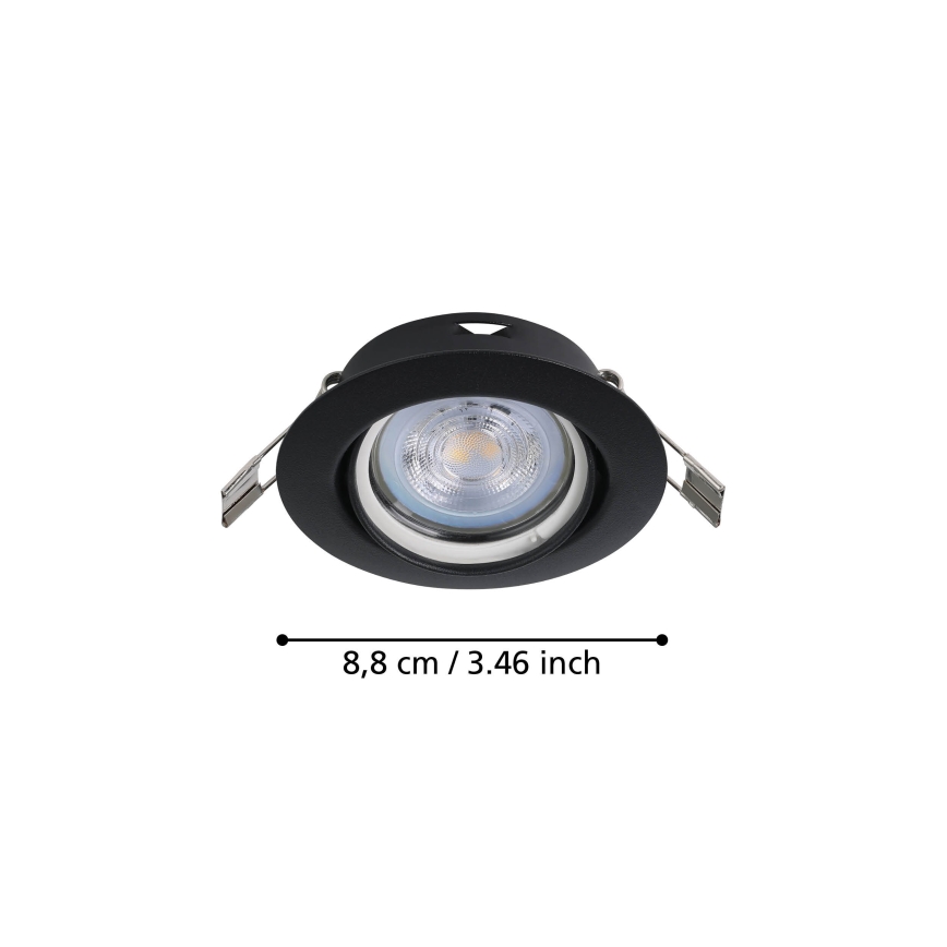 Eglo - SET 3x Lámpara empotrable LED 1xGU10/4W/230V negro