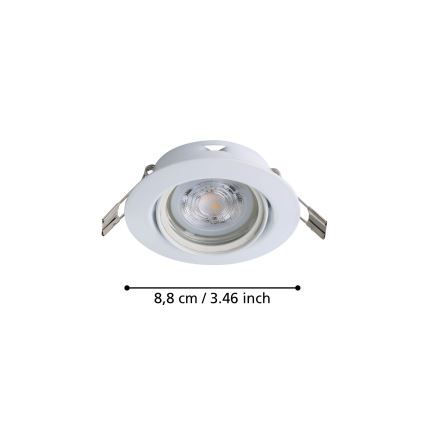 Eglo - SET 3x Lámpara empotrable LED 1xGU10/4W/230V blanco