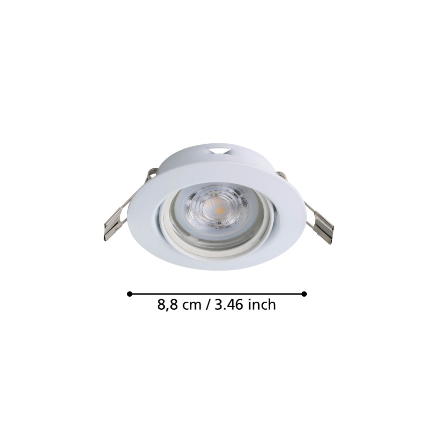 Eglo - SET 3x Lámpara empotrable LED 1xGU10/4W/230V blanco
