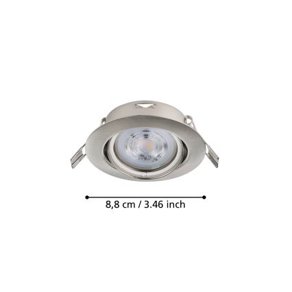 Eglo - SET 3x Lámpara empotrable LED 1xGU10/4W/230V cromo mate