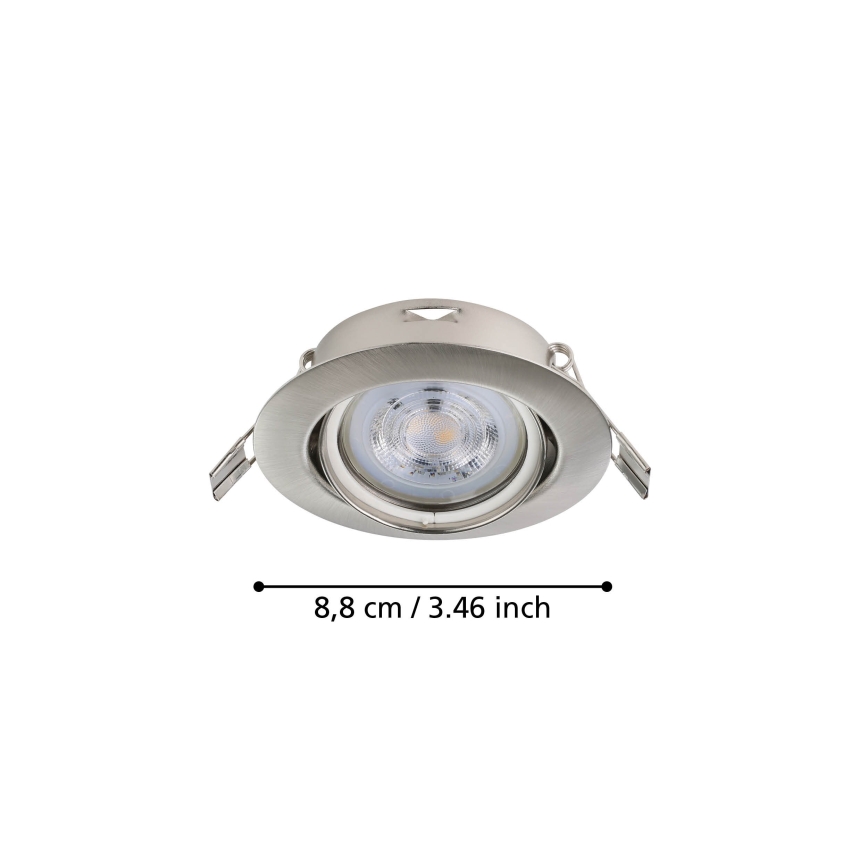 Eglo - SET 3x Lámpara empotrable LED 1xGU10/4W/230V cromo mate