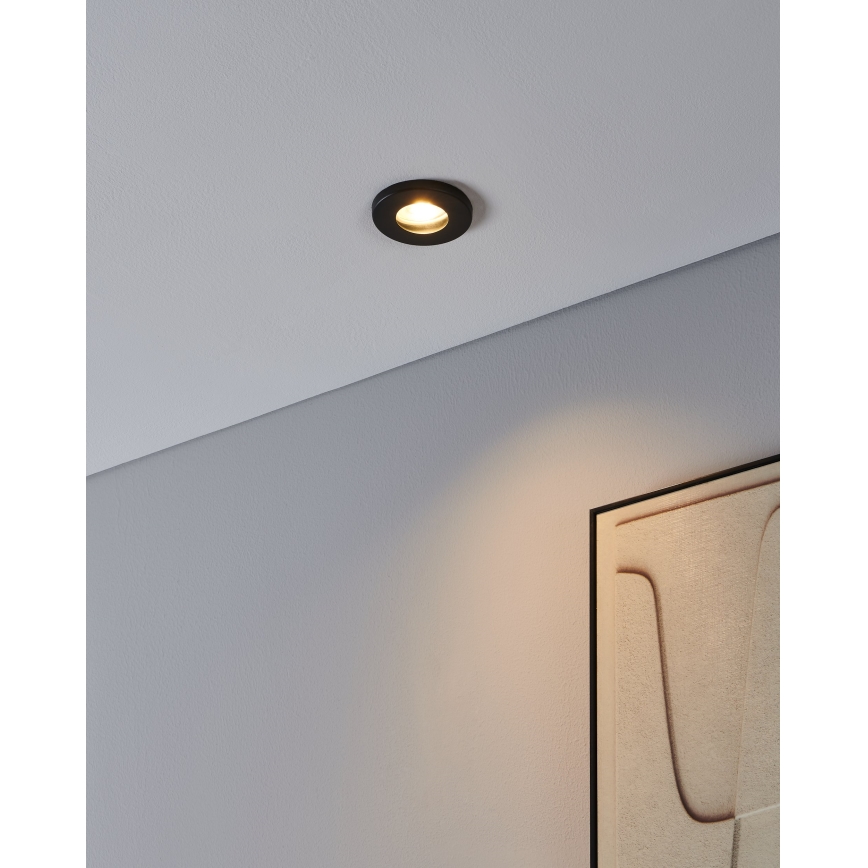 Eglo - SET 3xLED Lámpara empotrable de baño 1xGU10/4W/230V IP44 negro